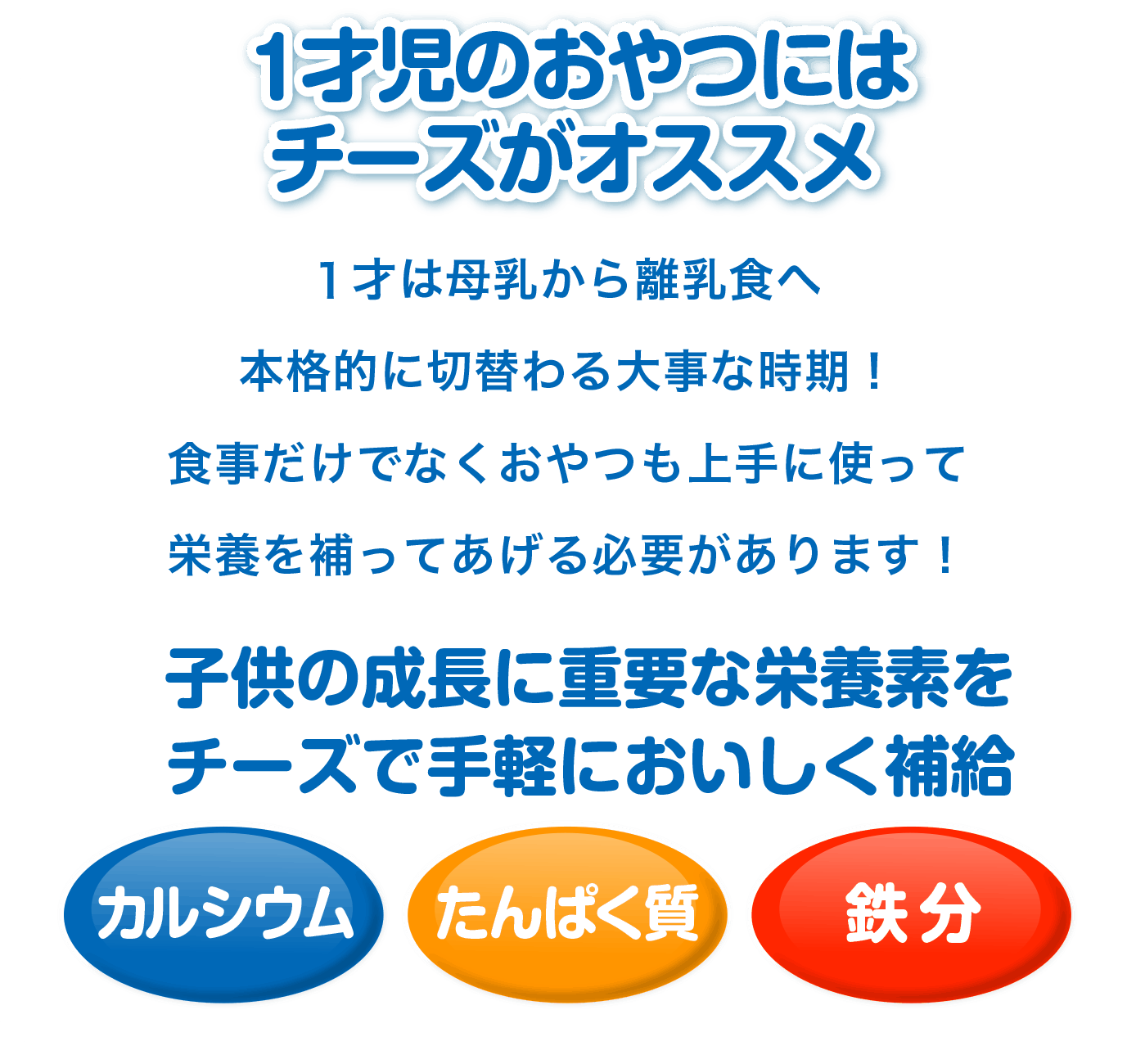 １才からのチーズでチーズデビュー 雪印メグミルクのプロセスチーズ